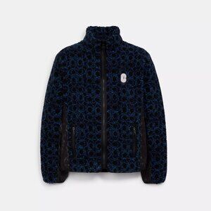 COACH Signature Sherpa Full Zip Jacket - Size L